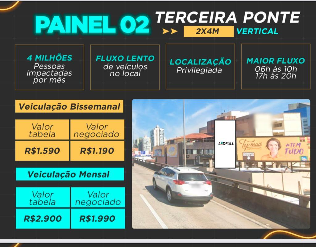 PUBLICIDADE EM PAINEL DE LED 3 PONTE SENTIDO VIX X VV