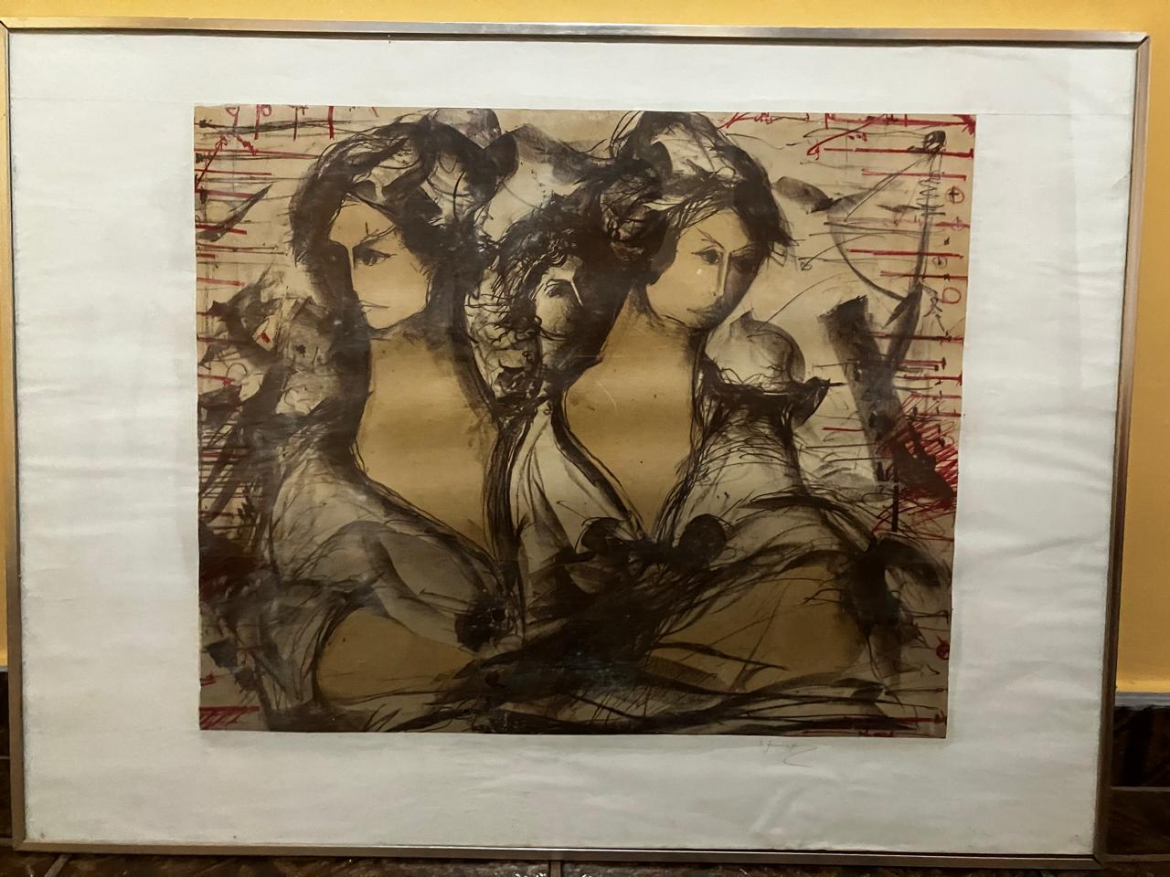 PINTURA TRÊS AMIGAS 77X53CM 